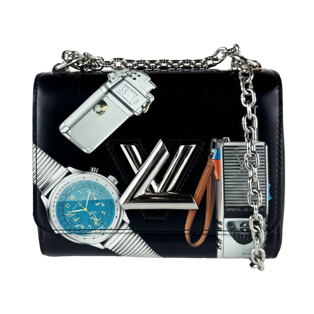Louis Vuitton Twist PM Shoulder Bag, Leather, Black Multicolor Silver, Women'...
